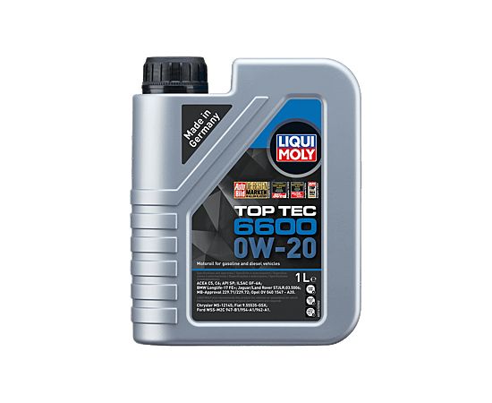Liqui Moly Top Tec 6600 0W20 C5/C6 motoreļļa, 5 L