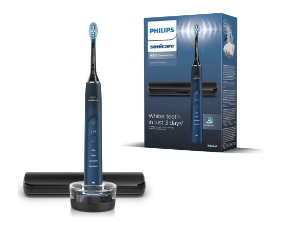 Philips Sonicare DiamondClean DiamondClean 9000 Series HX9911/89 Special edition sonic electric toothbrush, Adult, Sonic toothbrush, Daily care, Deep clean, Gum care, Whitening, Black, Blue, Battery, Built-in battery