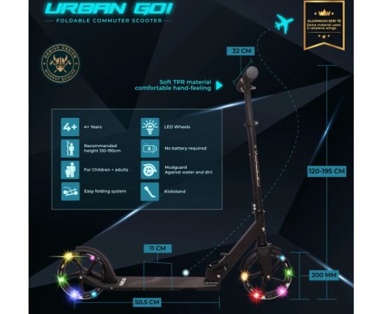 Skrejritenis Story Urban GO! Black Reflex