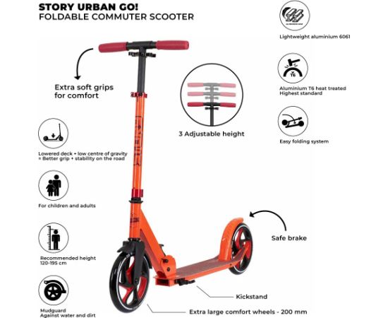 Skrejritenis Story Urban GO! Orange