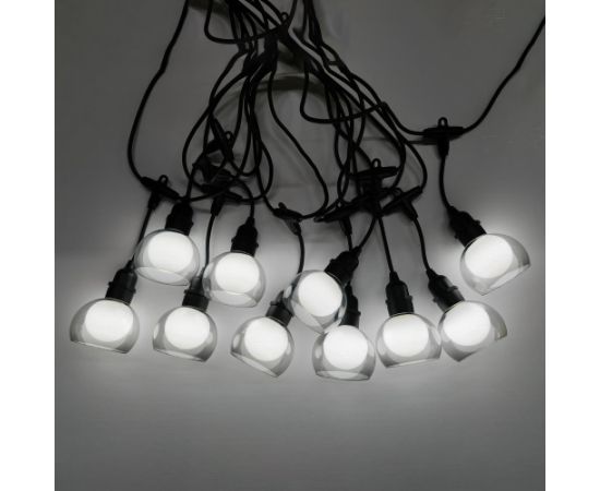 Party lights FLICKER 10-LED bulbs / 4,5m, cold white light