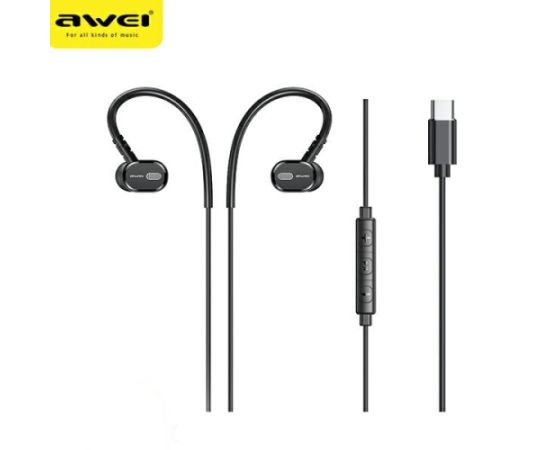 AWEI słuchawki stereo TC-6 USB-C czarny|black