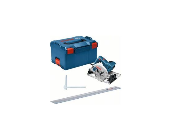 Bosch Hand-held circular saw GKS 55+ GCE Professional (blue, 1,350 watts, L-BOXX, guide rail FSN 1400)