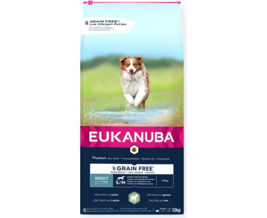 EUKANUBA Grain Free Adult Small&Medium Lamb - dry dog food - 12kg