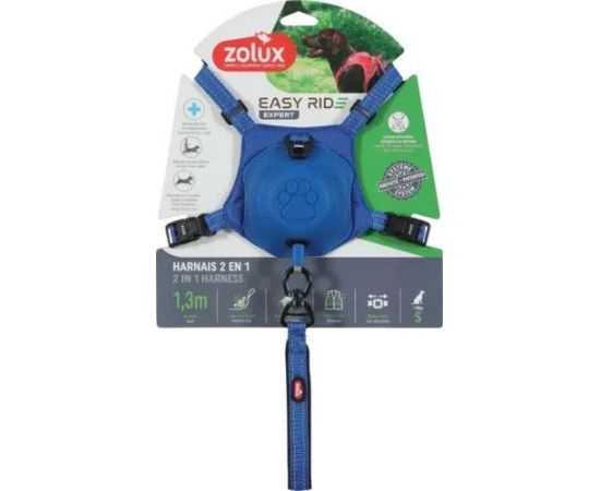 ZOLUX Szelki dla psa ze smyczą automatyczną Easyride S niebieskie