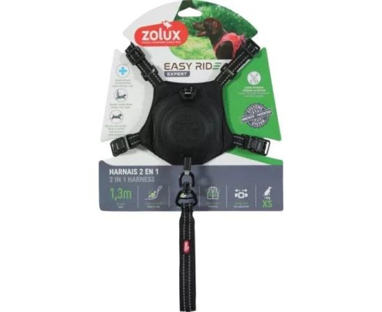 ZOLUX Szelki dla psa ze smyczą automatyczną Easyride XS czarne