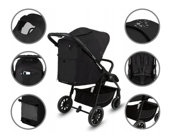 KIDWELL WÓZEK SPACEROWY ENZO BLACK 5906601700521