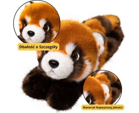 Leantoys Pluszowa Panda Ruda Maskotka Brelok Kółko Karabińczyk 13cm