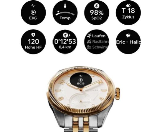 Withings ScanWatch Nova briliant 39mm Gold laikrodis