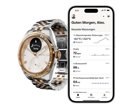 Withings ScanWatch Nova briliant 39mm Gold laikrodis