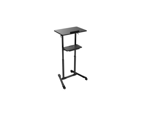 Stiprinājums Gembird Mobile Lecture Desk with Caster Wheels Black