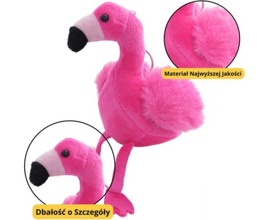 Leantoys Flaming Pluszowy Brelok Puszysty Ozdoba Różowy 12cm