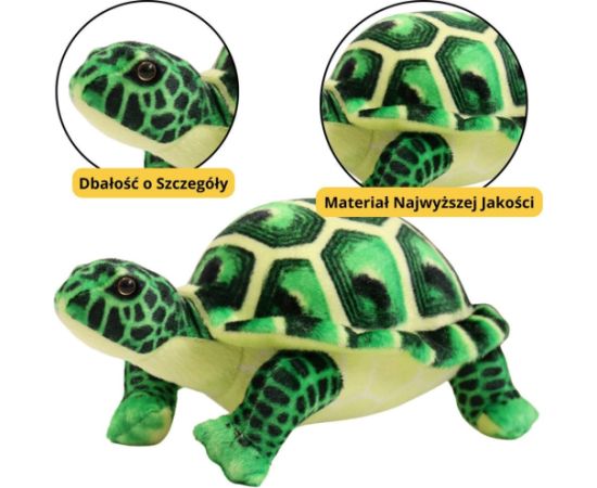 Leantoys Maskotka Pluszowa Żółw Przytulanka Pluszak Zielony 25cm