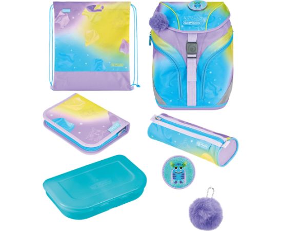 Skolnieka komplekts Herlitz Grundschulrucksack SoftLight GREENline Little Monster