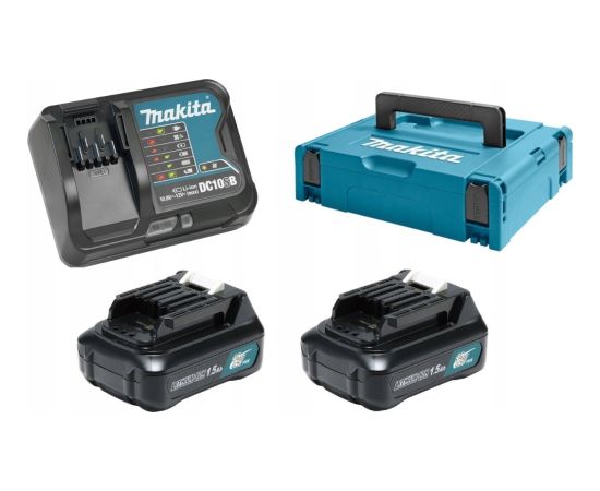Zestaw elektronarzędzi Makita MAKITA ZESTAW ZASILAJĄCY 12V 2x1,5Ah (BL1016x2+DC10SB) MAKPAC
