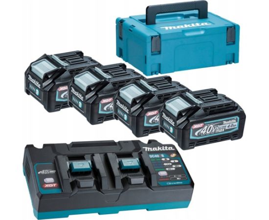 Zestaw elektronarzędzi Makita MAKITA ZESTAW ZASILAJĄCY 40V XGT (BL4040Fx4+DC40RB) (UN3480)