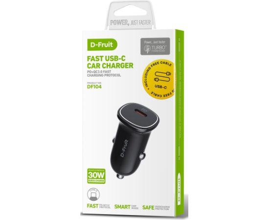 D-Fruit car charger 30W USB-C + USB-C cable DF104