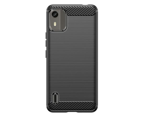 Hurtel -  Silicone Carbon Case for Nokia C12/Nokia C12 Pro/Nokia C12 Plus - black