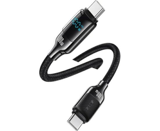 USAMS Kabelis USB-C USB-C 100W 1.2m digitālais displejs, cinka sakausējums, ātra uzlāde, datu kabelis HX sērija SJ742USB02 (US-SJ742)