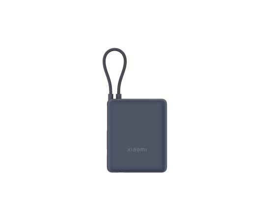 Ārēja baterija Xiaomi 10000mAh Ice Blue ar integrētu USB-C vadu
