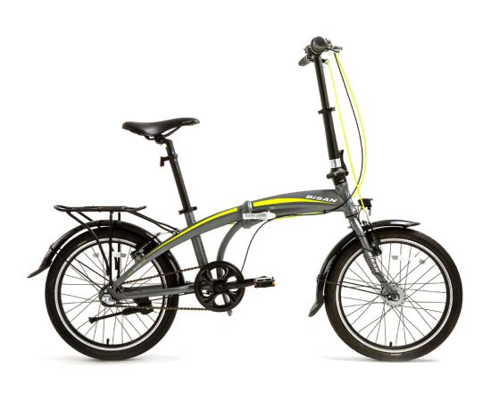 Saliekamais velosipēds Bisan 20 FX3500 NX3 (PR10010408) pelēks/dzeltens
