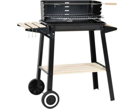 Goodhome GRILL OGRODOWY WÓZEK 83x45,5x86,5CM CZARNY