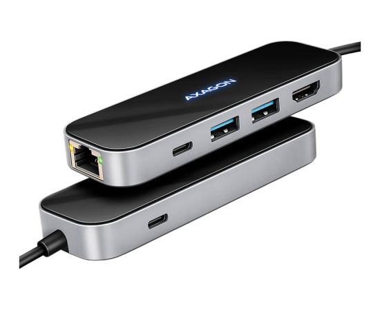AXAGON HMC-6GLN 2x USB-A 5Gbps, 1x USB-C 5Gbps, 4K/60Hz HDMI, RJ-45, USB 3.2 Gen 1 hub, PD 100W, 20cm USB-C cable