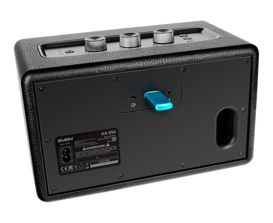 Speaker SVEN HA-950, black, MDF, PU leather (60W, Bluetooth, USB, Micro SD, Remote)