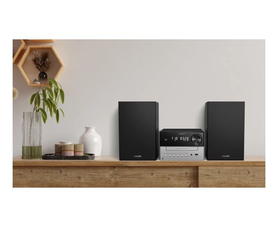 PHILIPS TAM3205M2/12 mūzikas sistēma ar Bluetooth, CD, 20W, melns/sudraba