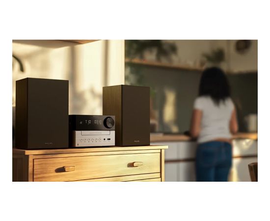 PHILIPS TAM3205M2/12 mūzikas sistēma ar Bluetooth, CD, 20W, melns/sudraba