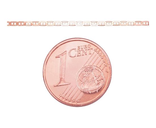 Zelta ķēdīte Marina 1.1 mm, dimantu apstrādājums #1400069(Au-R), Sarkanais Zelts 585°, garums: 40 cm, 1.1 gr.
