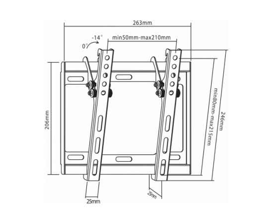 Sbox PLB-3422T Tilting Flat Screen LED TV Mount 23"-43" 35kg