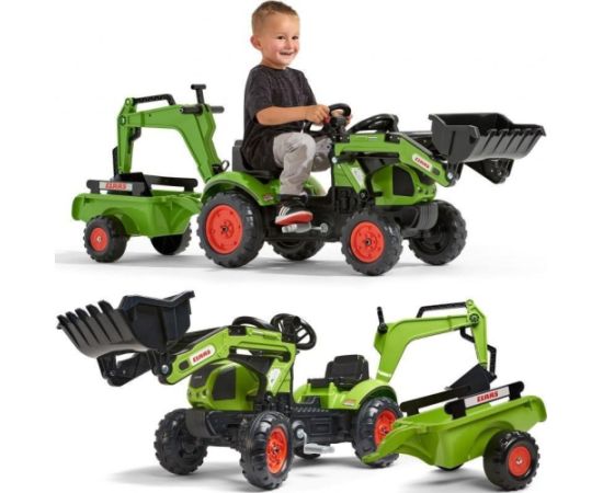 Falk FALK Traktor z Przyczepą CLAAS Arion Backhoe ŁYŻKA + Ładowarka