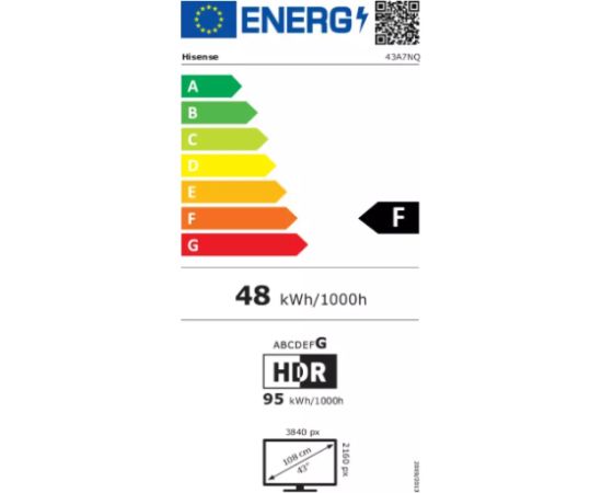 Hisense 43A7NQ QLED 4K Ultra HD Televizors 43"