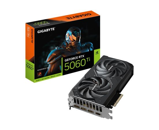 GIGABYTE GeForce RTX 5060 Ti WINDFORCE 16G Graphics Card - 16GB GDDR7, 128bit, PCI-E 5.0, 2572MHz Core Clock, 3 x DisplayPort, 1 x HDMI, GV-N506TWF2-16GD