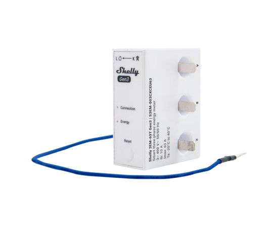 Shelly 3EM-63T Gen3 1/3-channel WiFi energy meter (flat terminal)
