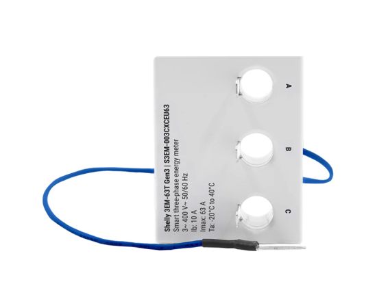 Shelly 3EM-63T Gen3 1/3-channel WiFi energy meter (flat terminal)