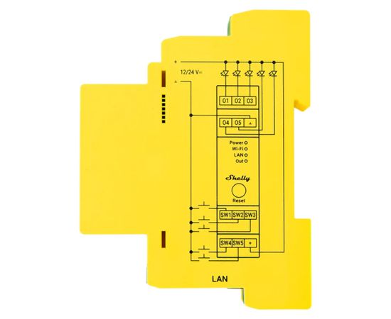 Shelly RGBWW Pro WiFi 4-Channel DIN Rail Lighting Controller