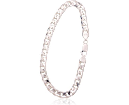 Sudraba ķēdīte Kartjē 6 mm, dimantu apstrādājums #2400146-bracelet, Sudrabs 925°, garums: 21 cm, 15.2 gr.