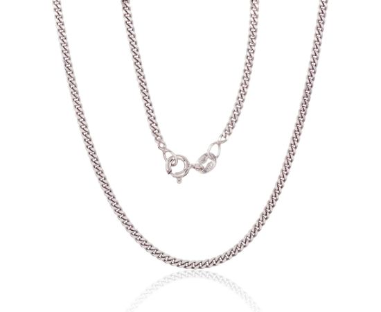 Серебряная цепочка Картье 2 мм, алмазная обработка граней #2400137(PRh-Gr), Серебро 925°, родий (покрытие), длина: 45 см, 4.9 гр. Ķēdītes