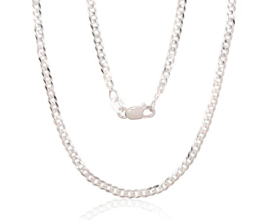Sudraba ķēdīte Kartjē 2.5 mm, dimantu apstrādājums #2400073, Sudrabs 925°, garums: 70 cm, 10.1 gr.