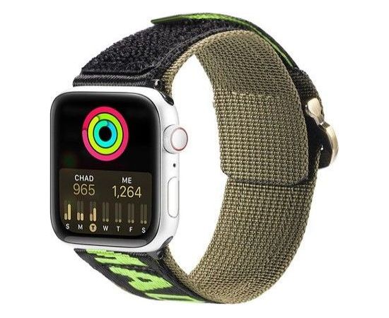 Dux Ducis   Strap (Outdoor Version) strap for Apple Watch Ultra, SE, 8, 7, 6, 5, 4, 3, 2, 1 (49, 45, 44, 42 mm) nylon band bracelet Black Green
