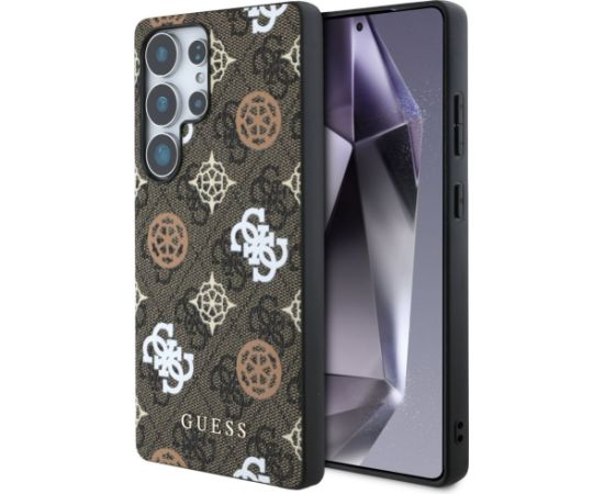 Guess Samsung  Galaxy S25 Ultra Etui 4G Printed Colored Peony Pattern MagSafe Brown