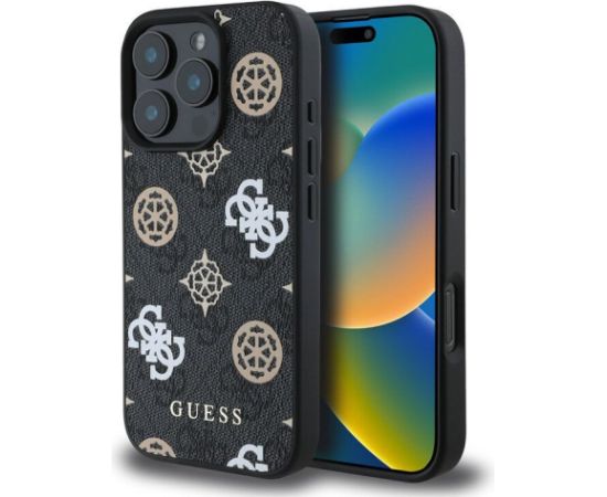 Guess Apple  iPhone 16 Pro PU 4G Peony MagSafe Case Black
