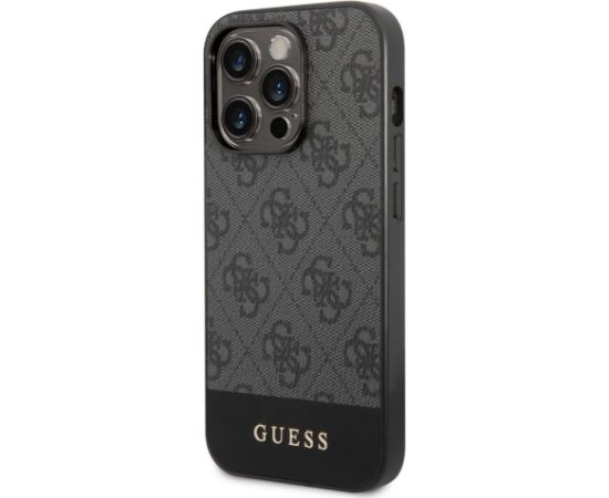 Guess -  Guess PU 4G Stripe Case for iPhone 14 Pro Grey