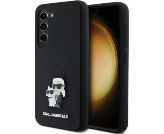 Karl Lagerfeld Samsung  Galaxy S24 S921 Silicone Karl&Choupette Metal Pin hardcase Black
