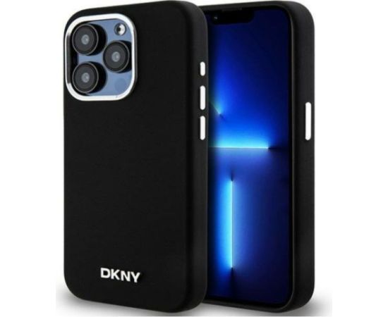 DKNY Apple  iPhone 15 Pro 6.1 hardcase Liquid Silicone Small Metal Logo MagSafe Black
