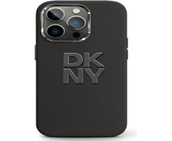 DKNY Apple  iPhone 15 hardcase Liquid Silicone Metal Logo Black
