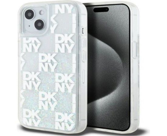 DKNY Apple  iPhone 15 hardcase Liquid Glitter Multilogo White