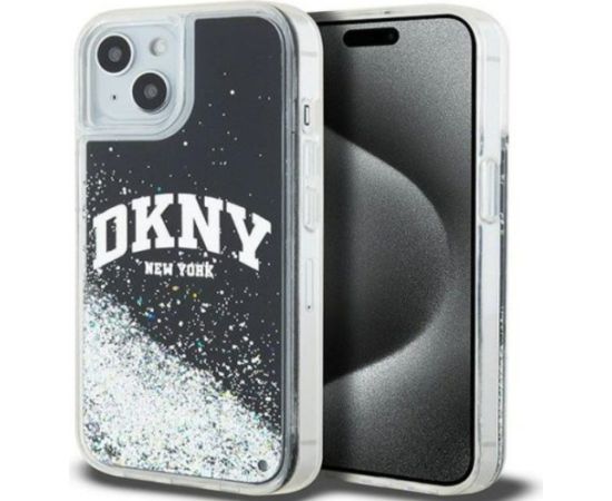 DKNY Apple  iPhone 15 hardcase Liquid Glitter Big Logo Black